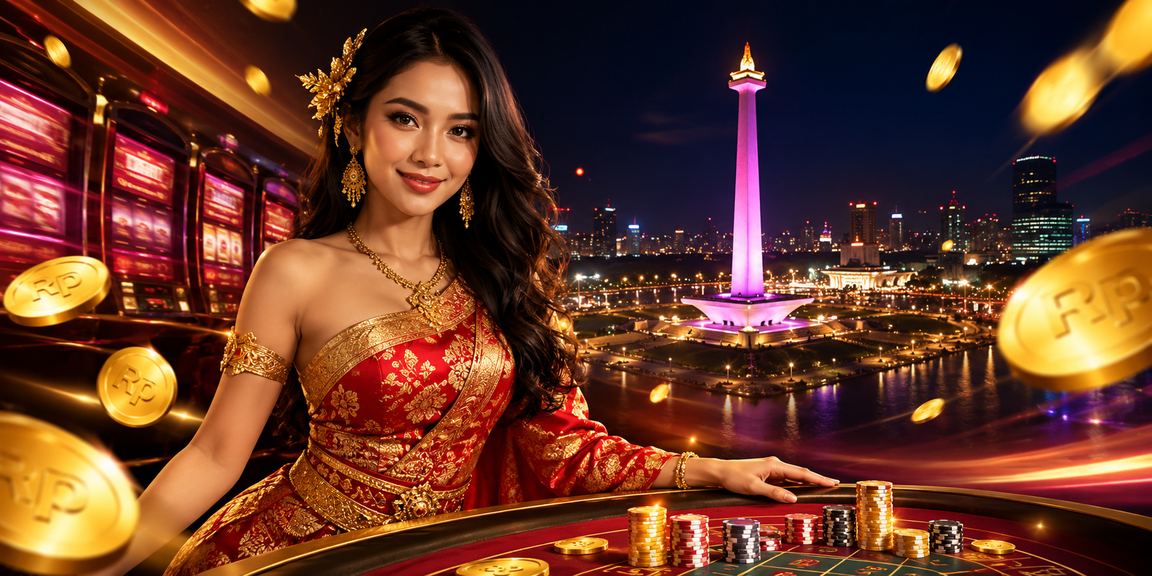 Tampilan layar aplikasi hiburan online di tengah suasana ramai festival Indonesia