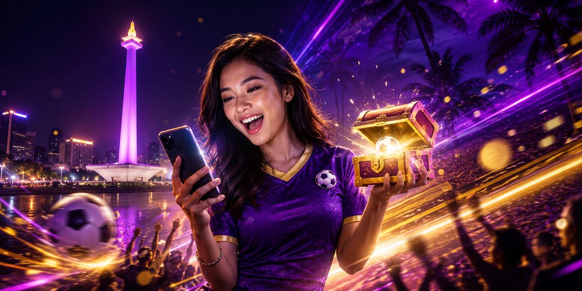 Layar taruhan olahraga dengan cahaya neon berwarna-warni di malam hari yang modern